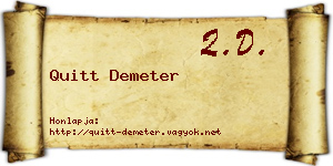 Quitt Demeter névjegykártya